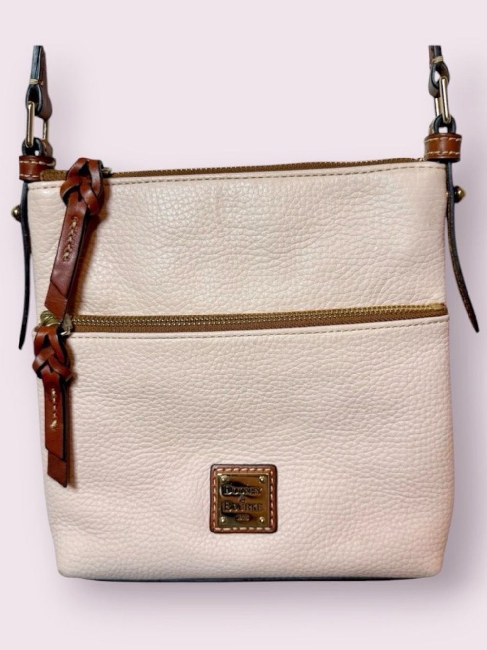 Dooney & Bourke Pebble Grain Crossbody Leather Bag Blush Pink